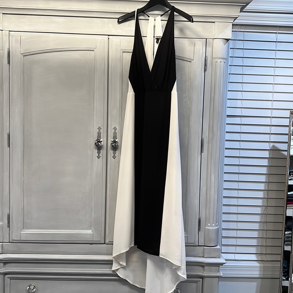 Express Dress Black and Cream